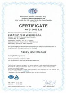ITC ČSN EN ISO 22000:2019